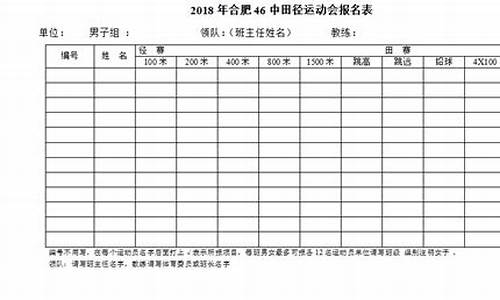 中学生田径运动会编排_中学田径运动会报名表