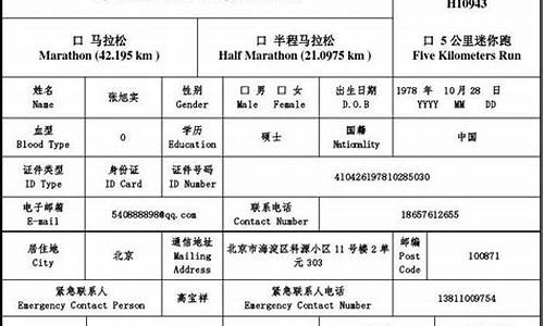 马拉松志愿者报名表模板_马拉松志愿者报名表